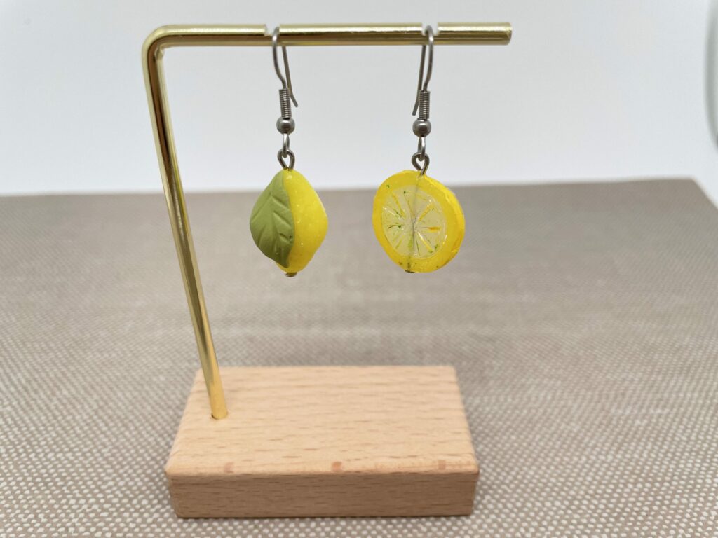 Boucles d’oreilles citron tranche