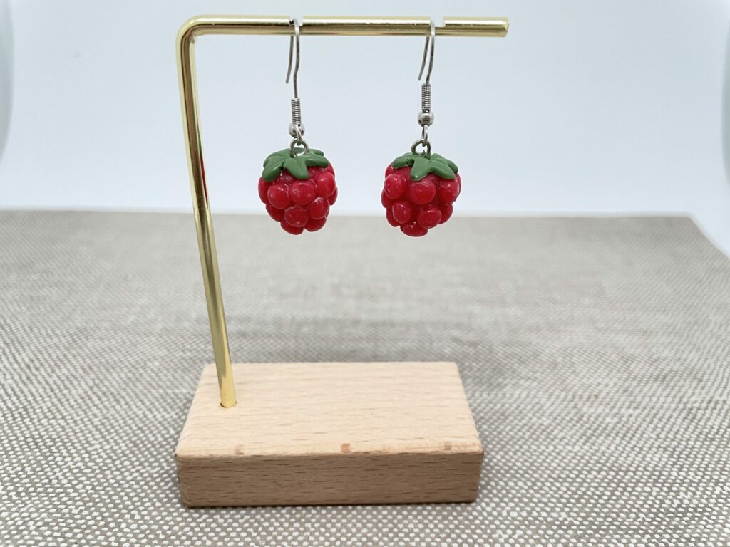 Boucles d’oreilles framboises