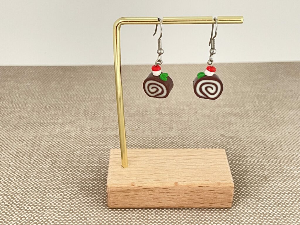 Boucles d’oreilles bûche de noël