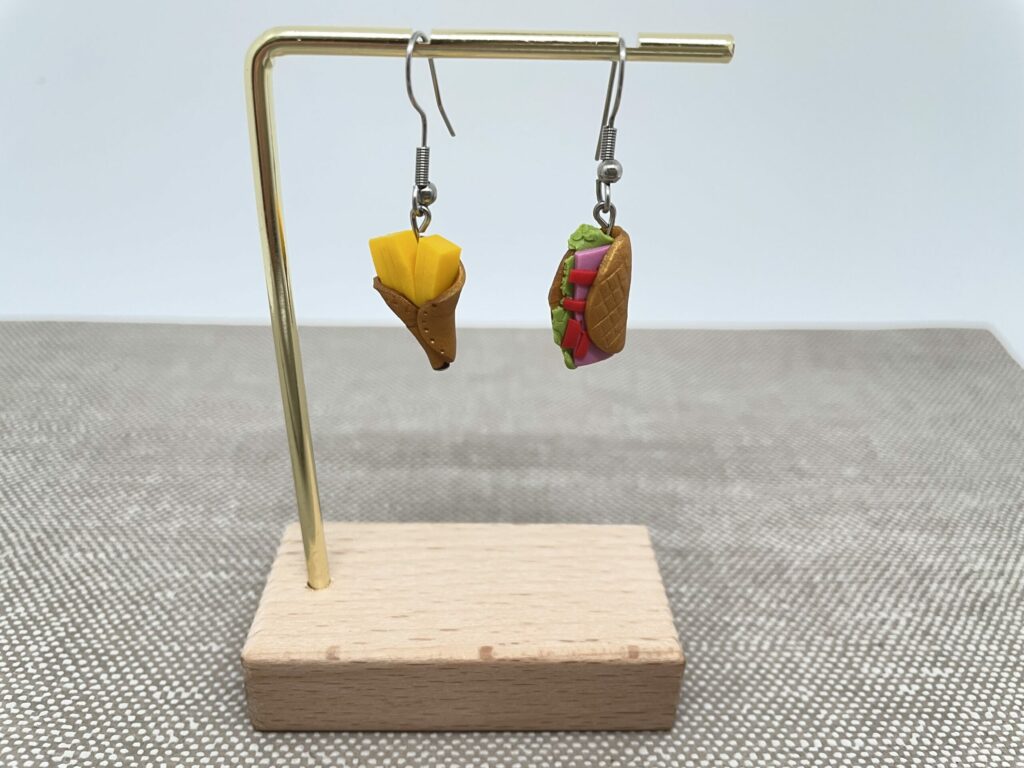 Boucles d’oreilles tacos frites