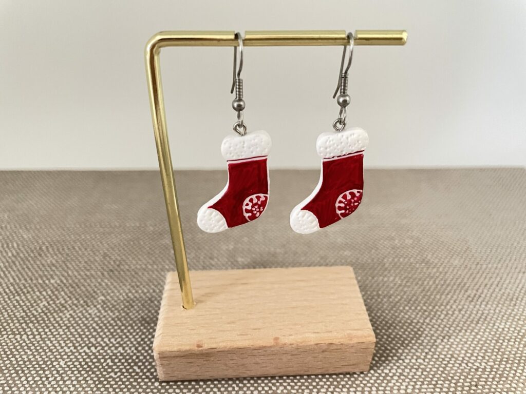 Boucles d’oreilles bottes de noël