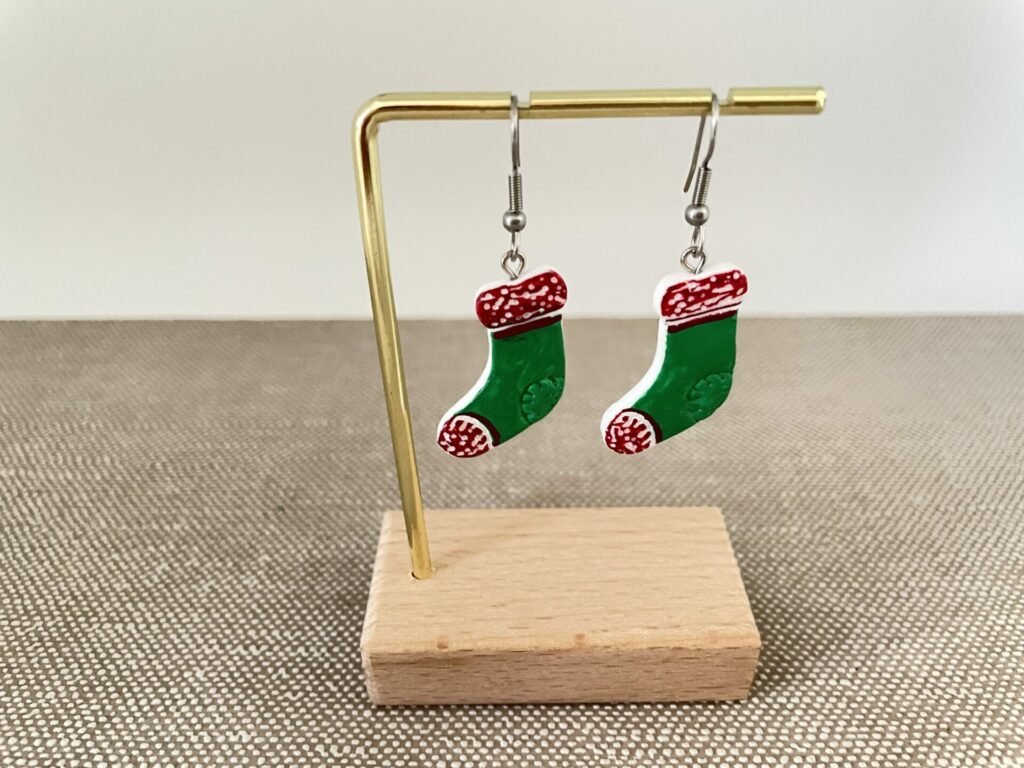 Boucles d’oreilles chaussettes de noël