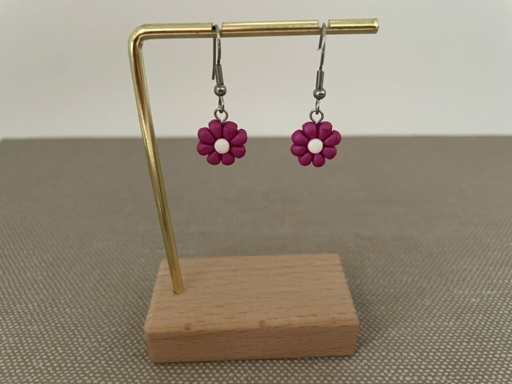 Boucles d'oreilles marguerite ronde