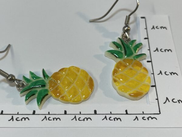 Boucles d'oreilles ananas phosphorescent