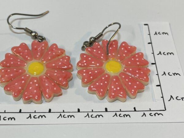 Boucles d’oreilles marguerite rose