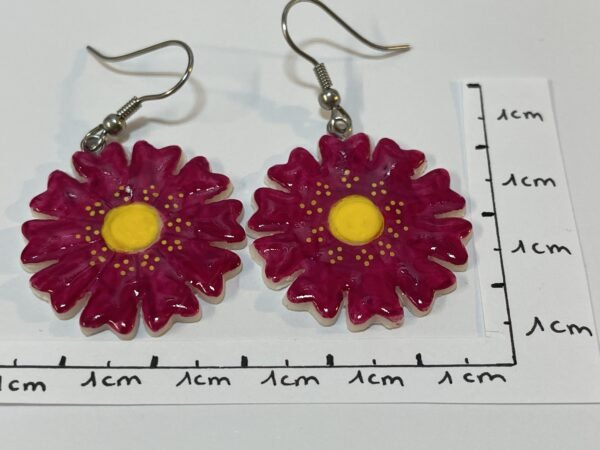 Boucles d’oreilles marguerite violette