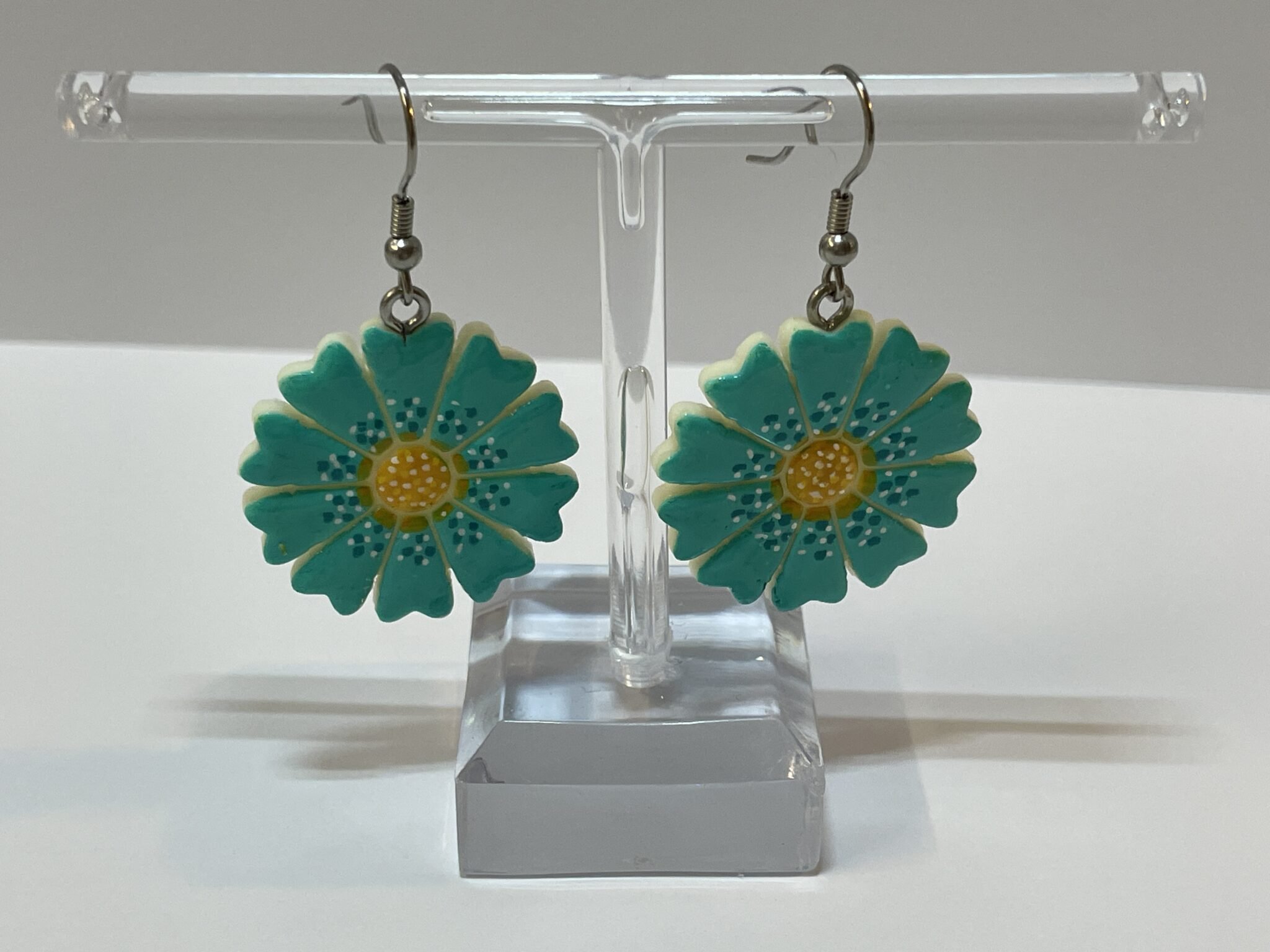 Boucles d’oreilles fleurs vertes