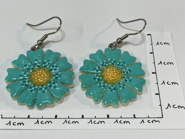 Boucles d’oreilles marguerite verte