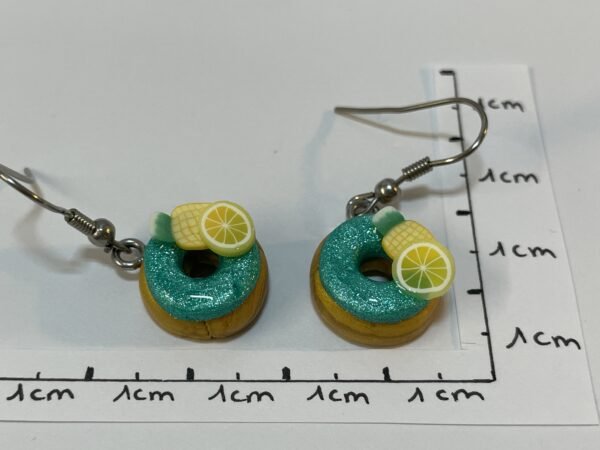 Boucles d’oreilles donuts citron