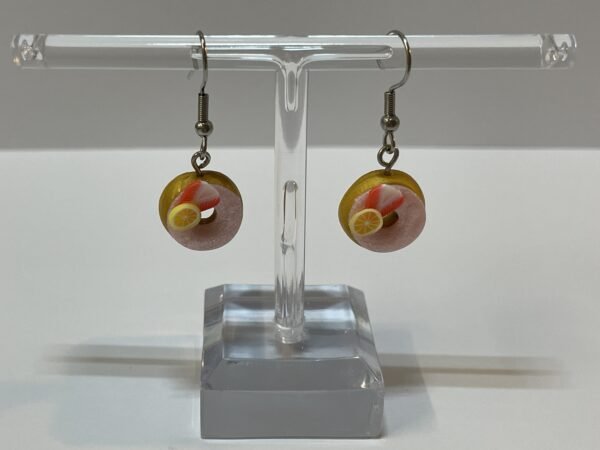 Boucles d’oreilles donuts fraise