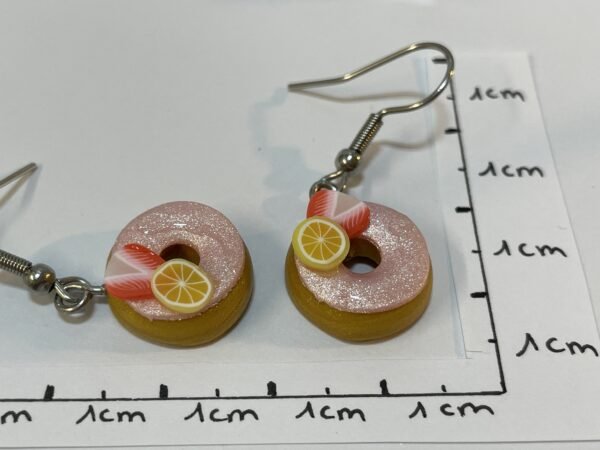 Boucles d’oreilles donuts fraise