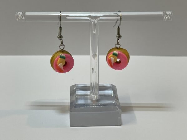 Boucles d’oreilles donuts roses ananas