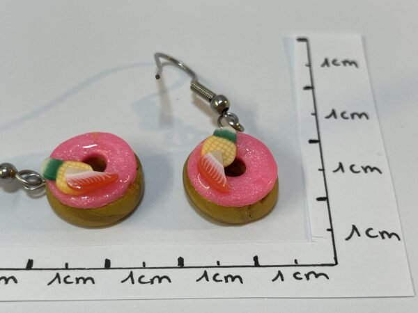 Boucles d’oreilles donuts roses ananas