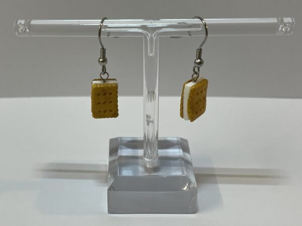 Boucles d'oreilles biscuit vanille