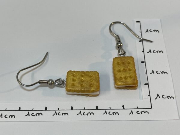 Boucles d'oreilles biscuit vanille